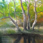 Sycamore Quartet Tejon Ranch California impressionist oil painting by karen Winters